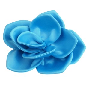 Turtle Story Dahlia Barrette Blue - jedwabna zapinka do włosów hand made