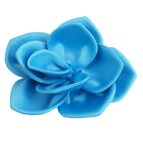 Turtle Story Dahlia Barrette Blue - jedwabna zapinka do włosów hand made.jpg