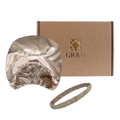 Giove Zestaw Akcesoriów do Włosów - Turban + Opaska Piaskowy.jpg