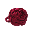 Giove jedwabna gumka do włosów z różą - czerwona