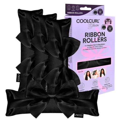 Glov CoolCurl Ribbion Rollers - czarne wałki do kręcenia włosów na zimno 4szt