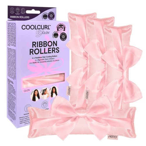Glov CoolCurl Ribbon Rollers - różowe wałki do kręcenia włosów na zimno 4szt