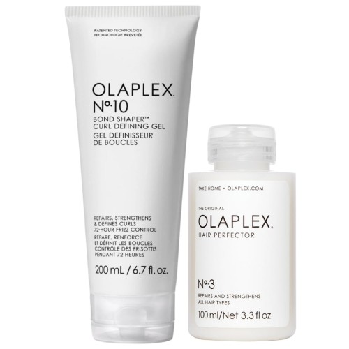 Olaplex No.3 Hair Perfector i No.10 Bond Shaper - zestaw odbudowująco-stylizujący do włosów kręconych