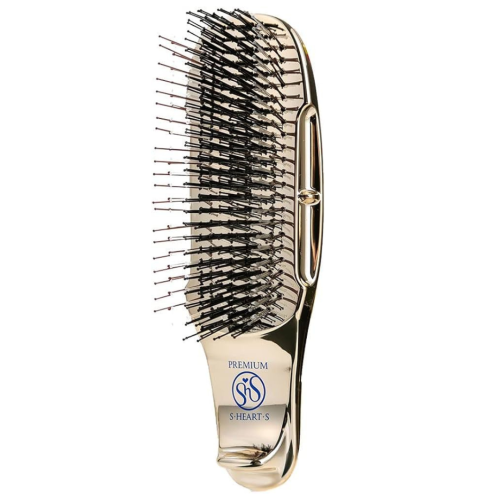 sHearts Scalp Brush World Premium Model Short - szczotka do pielęgnacji włosów i skóry głowy szampańskie złoto