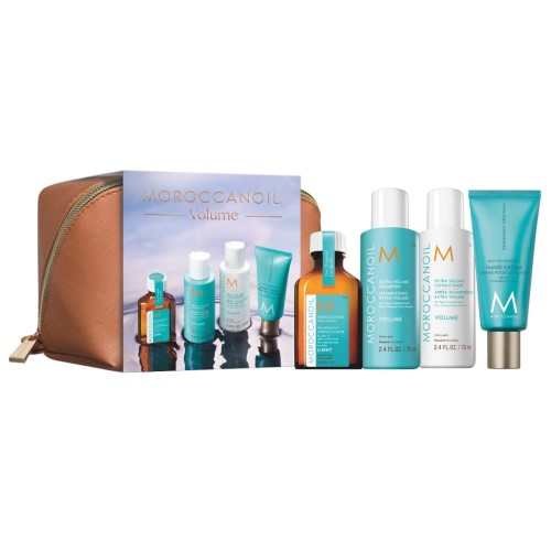 Moroccanoil Zestaw Podróżny Objętość – zestaw do włosów cienkich z kosmetyczką
