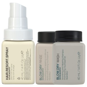 Kevin Murphy Zestaw Mini Blow.Dry + Hair.Resort.Spray - regenerujący zestaw dla włosów często stylizowanych tworzący efekt fal