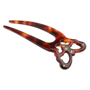 Turtle Story Butterfly Fork with Crystals Dark Vision - spinka do włosów hand made