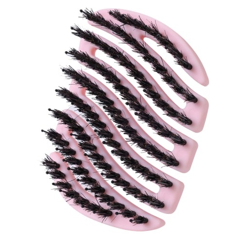 Sister Young MILA Pocket Pink – kieszonkowa szczotka do włosów z włosiem dzika i nylonowymi szpilkami