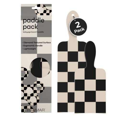 Framar Paddle Pack Checkered Cream/Black - zestaw paletek do koloryzacji, 2 sztuki