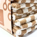 Framar Salon Towels Tan & White Checkered Style - bawełniane ręczniki 6pak
