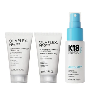 Olaplex No.4Fine +No.5Fine + K18 AstroLift - mini zestaw do pielęgnacji i objętopści dla włosów cienkich i zniszczonych