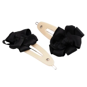 Turtle Story Tutu Side Clips Cream+Black - ozdobne spinki do włosów