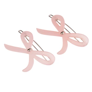Turtle Story Tutu Side Clips Ribbon Soft Pink - ozdobne spinki do włosów