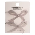Turtle Story Tutu Side Clips Ribbon Velvet Gray- ozdobne spinki do włosów