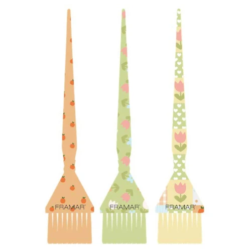 Framar Triple Threat Brush Set Quilted - zestaw pędzli do koloryzacji, 3 szt