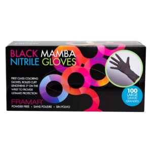 Framar Black Mamba Nitrile Gloves Large - czarne rękawiczki rozmiar L, 100szt