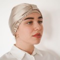 Jedwabny Turban do Włosów Piaskowy Giove 2
