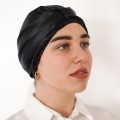 Jedwabny Turban do Włosów Czarny Giove 2