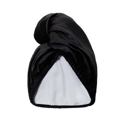 Dwustronny, satynowy turban do włosów Glov Hair Wrap Satine Black