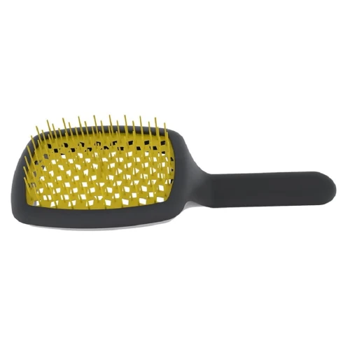 Szczotka do włosów Janeke Superbrush Curvy M czarno-żółta