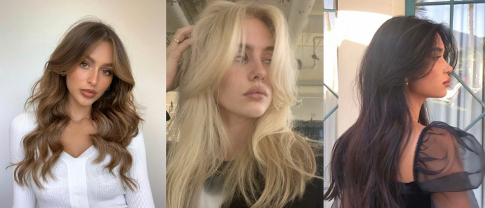 Fot. Łatwe fryzury damskie do zrobienia w domu – curtain bangs – ciągle modne (źródło: Pinterest).