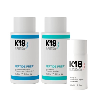 K18 Peptide Prep pH Maintenance Shampoo 250 ml + K18 leave-in molecular repair hair mask 50 ml