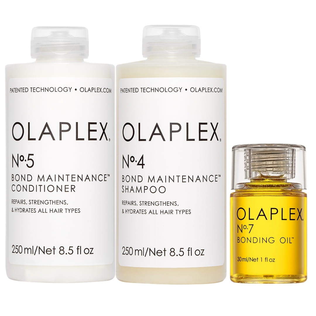 Zestaw Promocyjny Olaplex No.4, No.5, No.7 - szampon, odżywka, olejek wygładzający